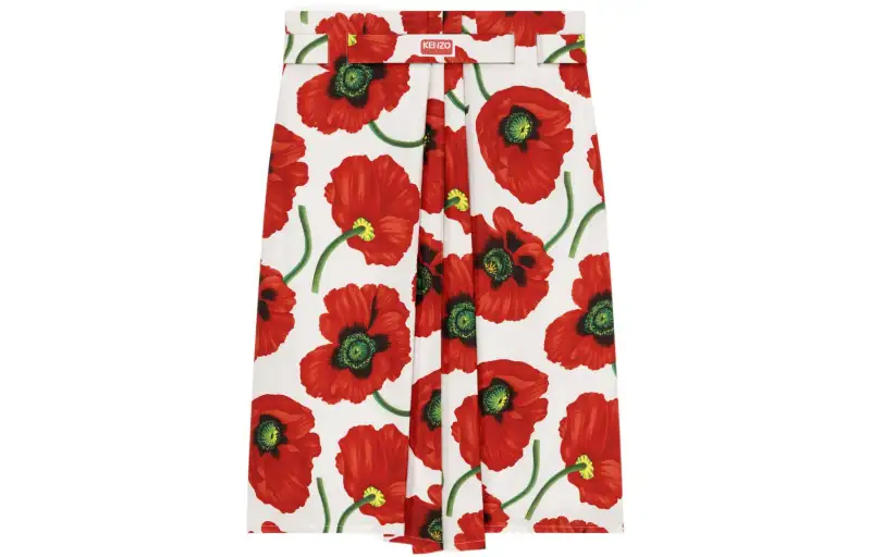 KENZO Poppy By Nigo Women's Skirt White Red
