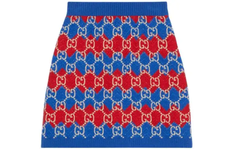 GUCCI SS21 Casual Short Skirts Women's Blue Red