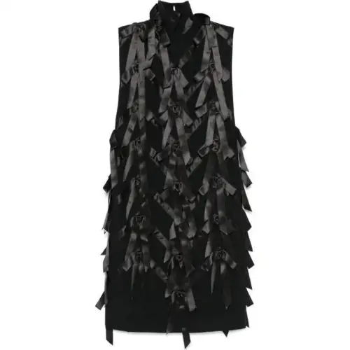 PRADA Bow appliqué Midi Dress