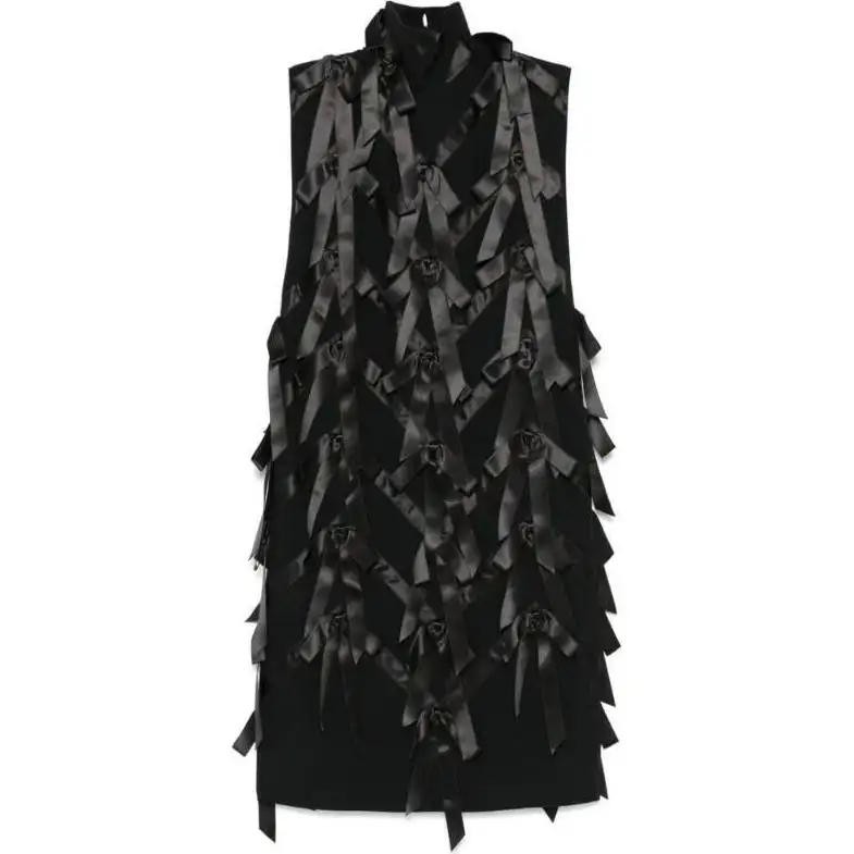 PRADA Bow appliqué Midi Dress
