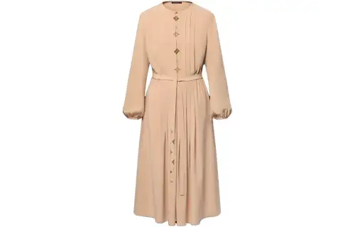 LOUIS VUITTON 1AFEVC Monogram Accent Pleat Dress