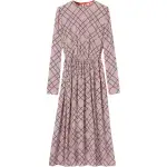 GUCCI Horsebit Check Print Long Sleeve Dress