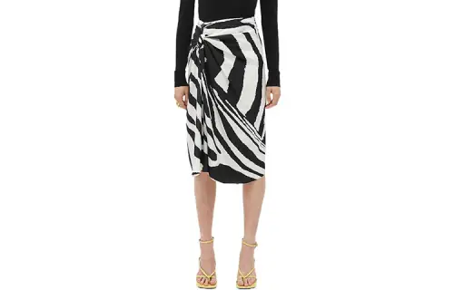 Bottega Veneta Casual Long Skirts Women's Black/White Mid Length Other