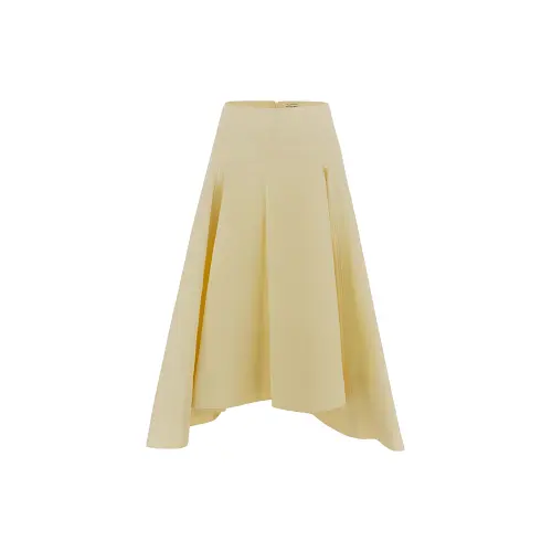 Bottega Veneta FW22 Casual Long Skirt Women's Yellow