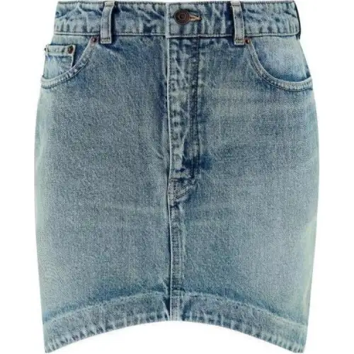 Balenciaga Denim Short Skirts Women's Blue