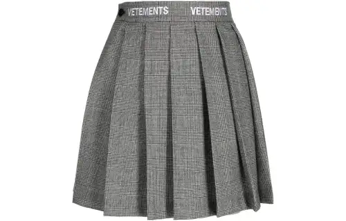 Vetements Logo School Girl Skirt 'Grey Check'