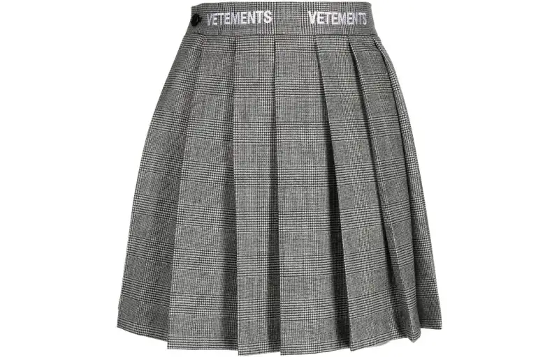 Vetements Logo School Girl Skirt 'Grey Check'