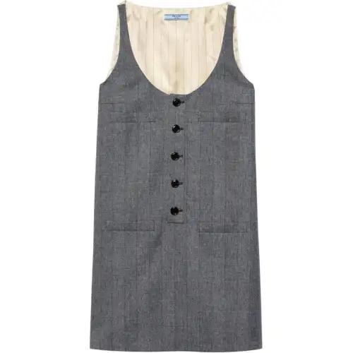 PRADA SS24 Sleeveless Dress Women's Medium Gray