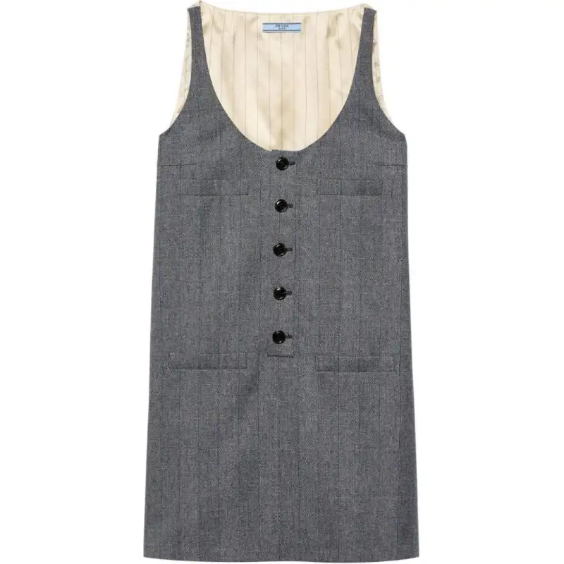 PRADA SS24 Sleeveless Dress Women's Medium Gray