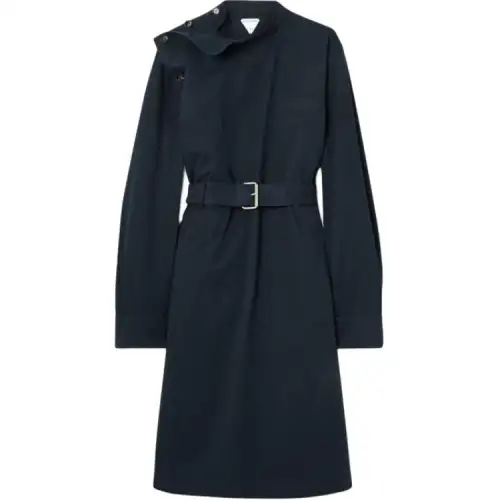 Bottega Veneta Long Sleeved Dress Women's Midnight Blue
