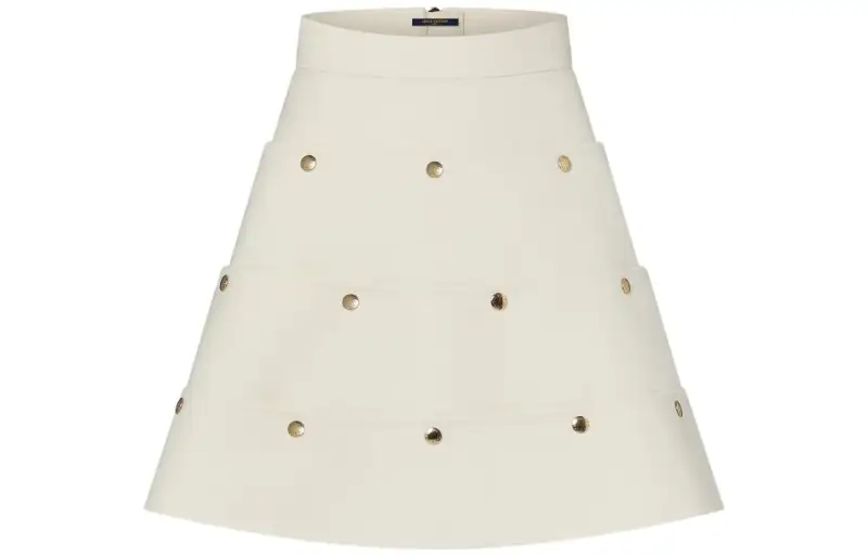 LOUIS VUITTON Casual Short Skirts Women's White Moderate Short A Line Skirt
