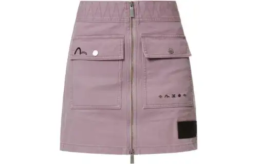EVISU Cargo Short Skirts Women's Purple Moderate Midi Dress A Line Skirt