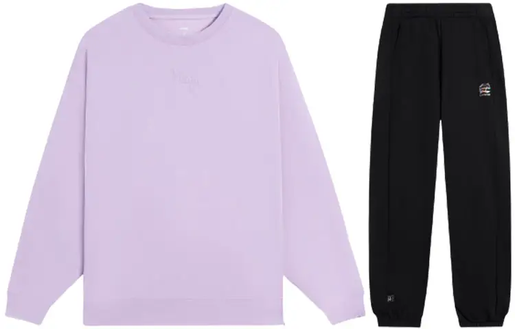 Li Ning Casual Suits Women's Crew Neck Thickened And Fleece Lined Other