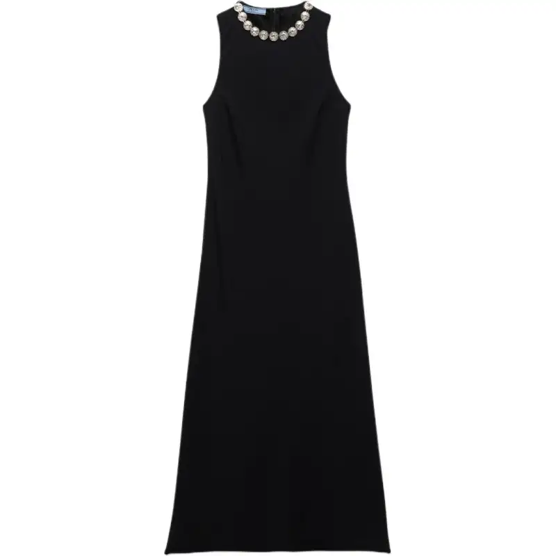 Prada Embellished Sleeveless Midi Dress