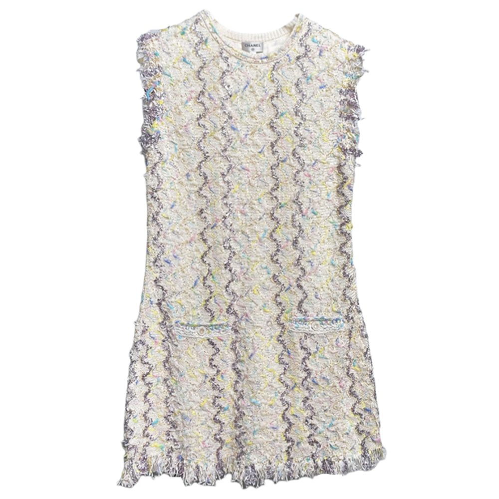 CHANEL 22P Spring Collection Sleeveless Dress Women's White