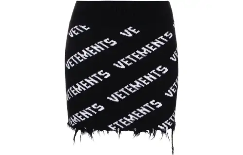 Vetements Casual Short Skirts Women's Black Extra Short Other