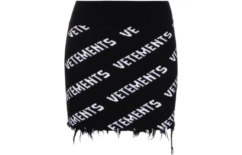 Vetements Casual Short Skirts Women's Black Extra Short Other