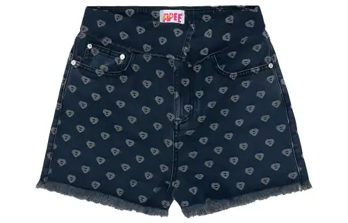 A BATHING APE Bape SS23 APEE By A BATHING APE Denim Shorts Women's Dark Blue
