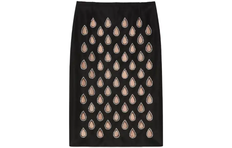 GUCCI Two Toned Cut Out Detailed Skirt