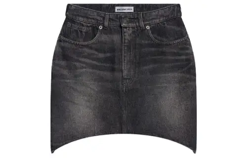 Balenciaga FW21 Denim Short Skirts Regular Fit Women's Black