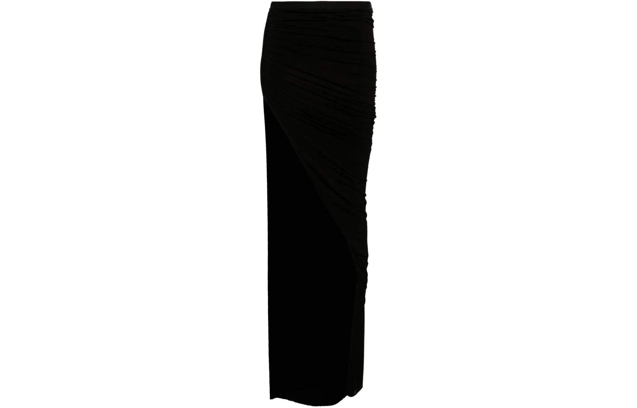 RICK OWENS Edfu Asymmetric Draped Maxi Skirt