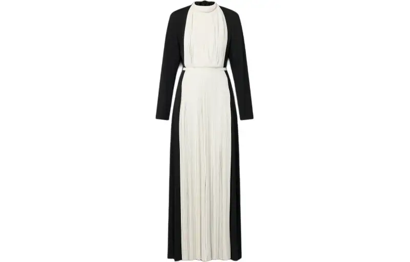 LOUIS VUITTON Graphic Pleated Accent Gown