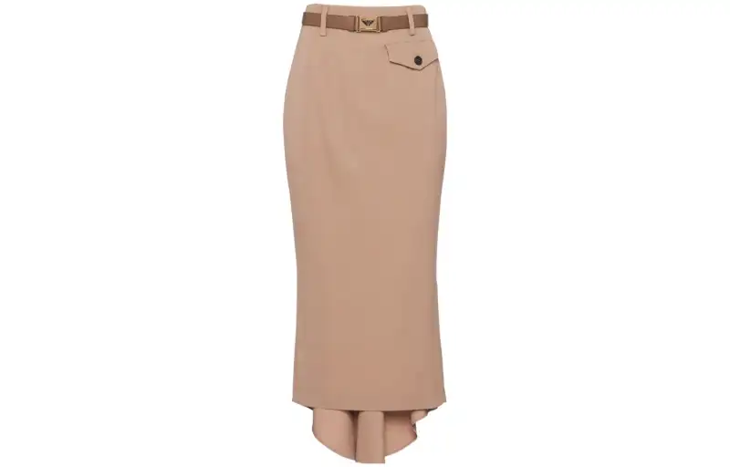PRADA FW23 Casual Long Skirt Women's Beige