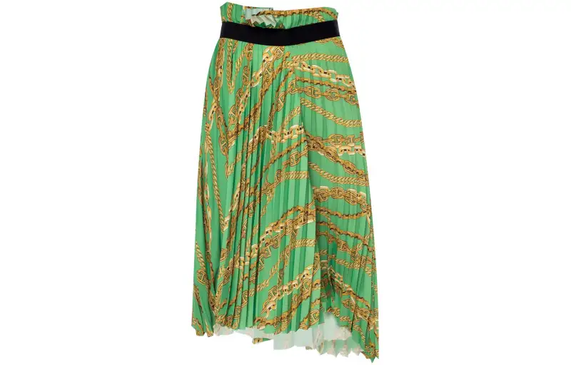 Balenciaga Pleated Logo Skirt 'Green'