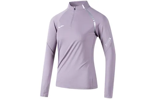 JOMA Homer reflective striped letter print half placket stand collar raglan sleeves quick-drying breathable sports fitness clothing for women