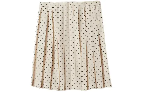 MIU MIU Casual Long Skirts Women's Ivory White Moderate Mid Length Pleated Skirt