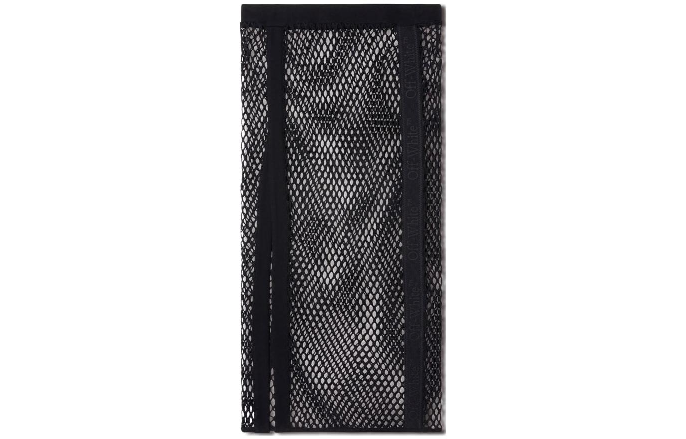 OFF-WHITE logo-tape mesh skirt
