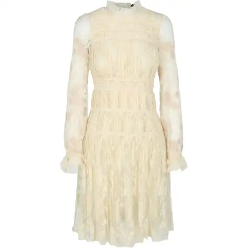 Bottega Veneta Long Sleeved Dress Women's Cream
