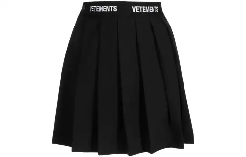 Vetements Logo-waistband Pleated Skirt