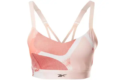 Reebok Sr Q2 Lux Strappy Bra Aop Sports Underwear Women's Pink