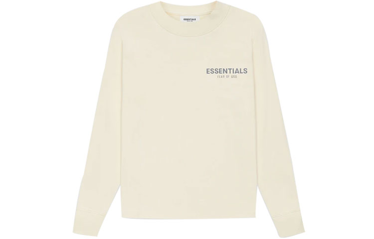 футболка Fear Fear of God Essentials SS21 Kids Long Sleeve Tee Buttercream/Cream (кремовая)