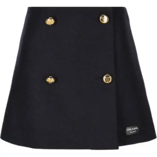 PRADA Casual Short Skirts Women's Marine Blue