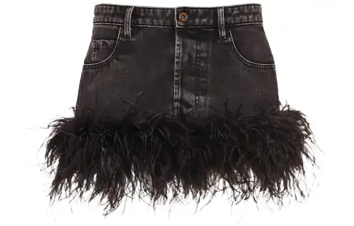 MIU MIU FW22 Denim Short Skirts Women's Gray