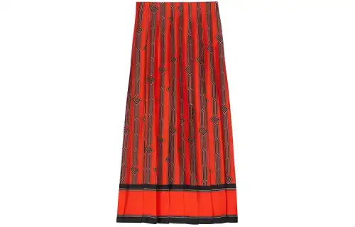 【Previous Season】Square G Chain-print silk skirt