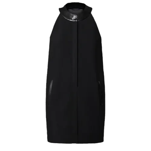 LOUIS VUITTON Leather Accent Straight Dress
