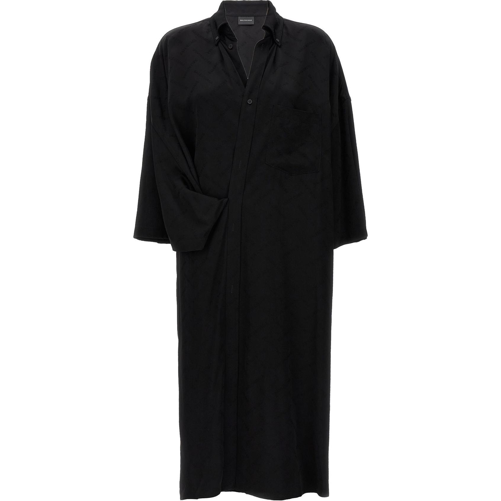 Женское платье Balenciaga V-neck Dress (черное)