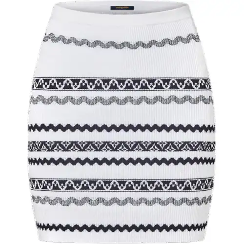LOUIS VUITTON Scallop Stripe Knit Skirt