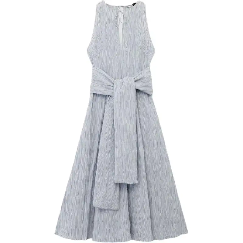 Loewe Striped Asymmetric Hem Dress