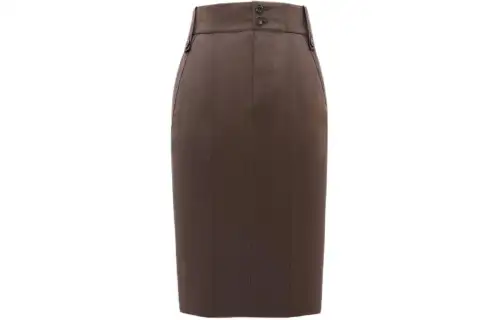 SAINT LAURENT Button Detailed Pencil Skirt