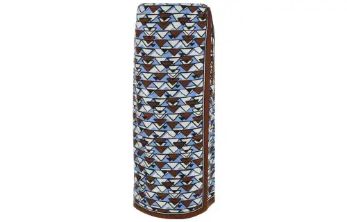 Prada geometric-print midi skirt