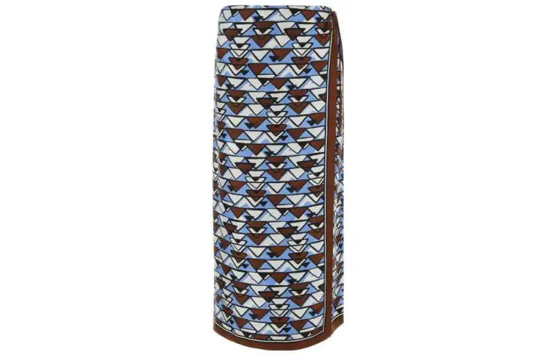 Prada geometric-print midi skirt