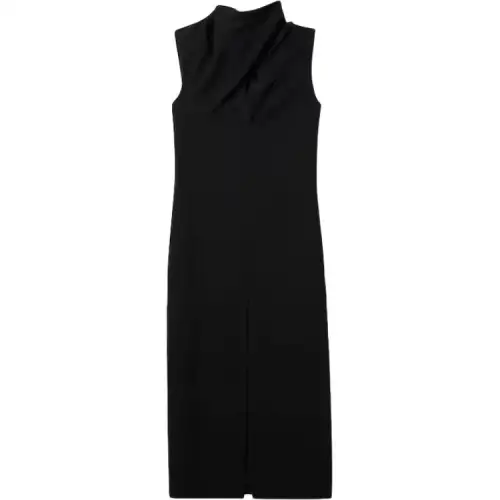 GUCCI Sable Drape Detailed Sleeveless Dress