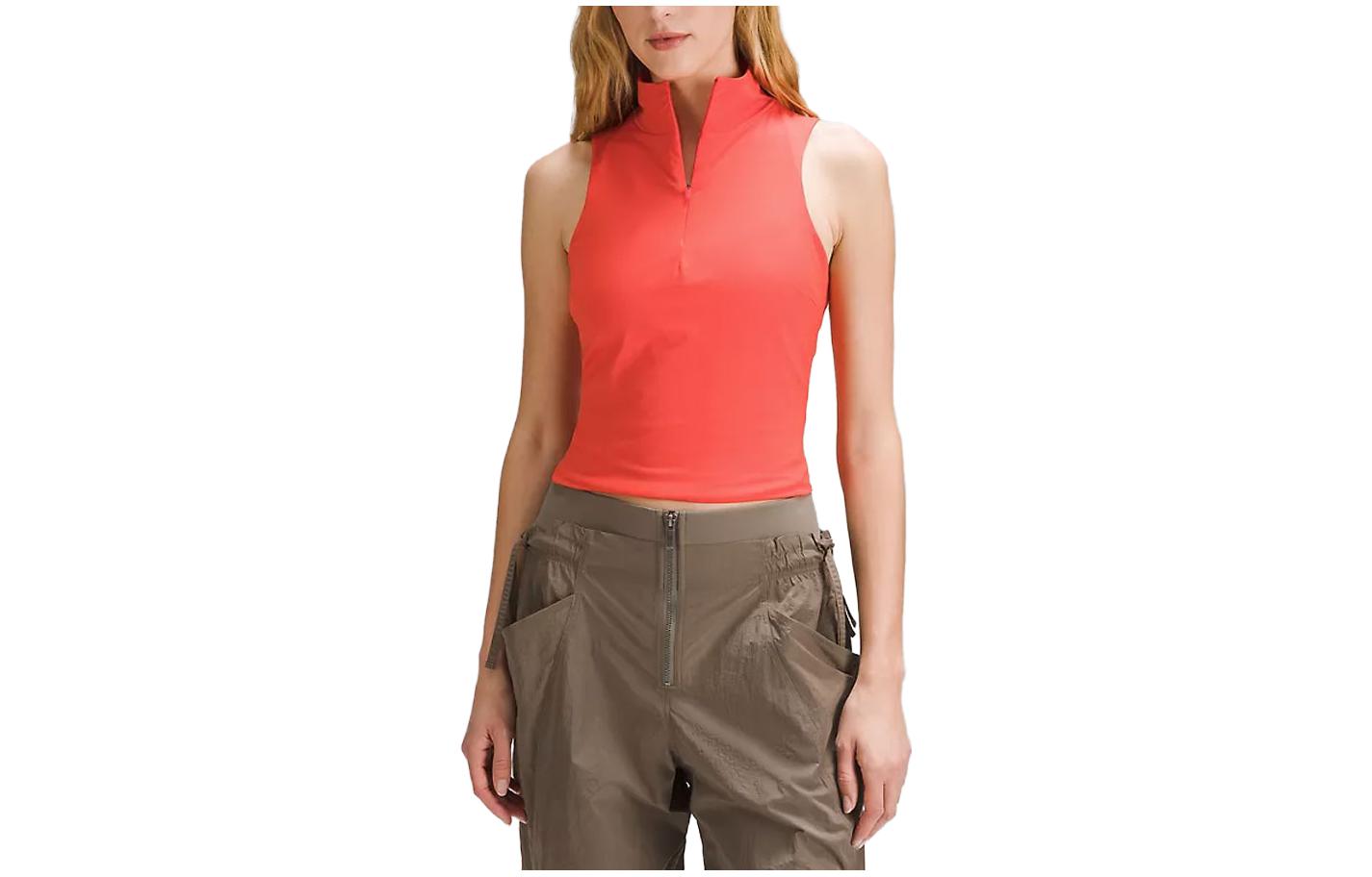 Lululemon/Lululemon solid color half-zip pullover sports vest for women