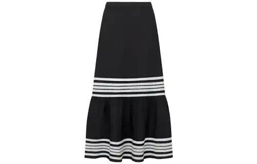 DIOR Trim Detailed Flared Hem Skirt