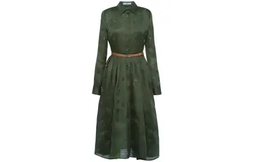 PRADA Long Sleeved Dress Women's Green