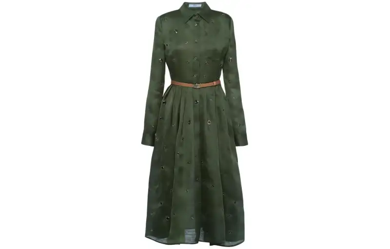 PRADA Long Sleeved Dress Women's Green